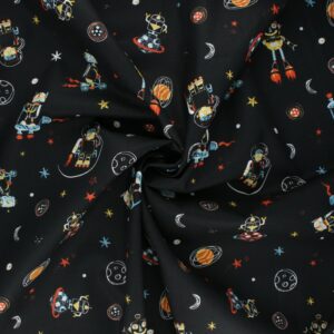 Tissu Coton Cool Space Vehicles - Poppy