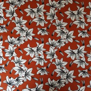 Tissu Coton - Canvas Lily Fleurs - Poppy