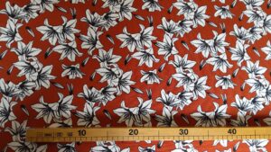 Tissu Coton - Canvas Lily Fleurs - Poppy – Image 2