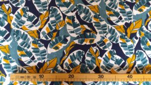 Tissu 100% Lin - Feuilles tropicales – Image 2