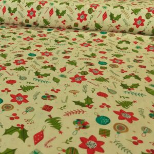 Tissu Coton de Noël sur Fond Ecru - P&B Textiles – Image 2