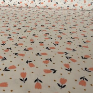 Tissu Velours Fleuri sur fond blanc - Poppy – Image 3