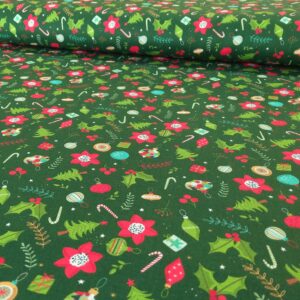 Tissu Coton de Noël Vert - P&B Textiles – Image 2