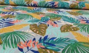 Tissu Coton - Tropical Leaves - Feuilles Tropicales - Poppy – Image 2