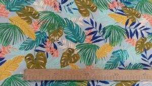 Tissu Coton - Tropical Leaves - Feuilles Tropicales - Poppy – Image 3