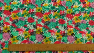 Tissu Jersey Coton "Tropical Flamingo" - Poppy – Image 3