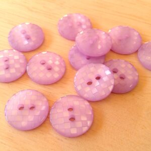 Boutons 15mm - Carreaux mauve