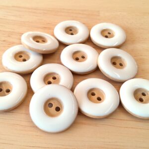 Boutons 23mm - Blanc et beige