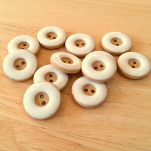 Boutons 18mm - Blanc et beige