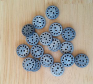 Boutons 15mm - Bleu gris marbré blanc – Image 2