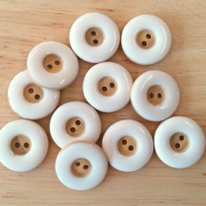 Boutons 23mm - Blanc et beige – Image 2