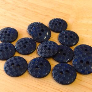 Boutons 15mm - Carreaux bleus marine