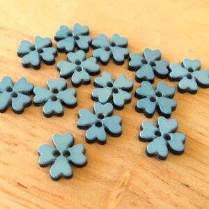 Boutons 11mm - Fleurs bleues