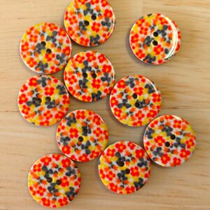 Boutons 15mm - Fleurs orange et jaunes – Image 2