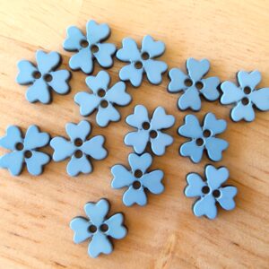 Boutons 11mm - Fleurs bleues – Image 2