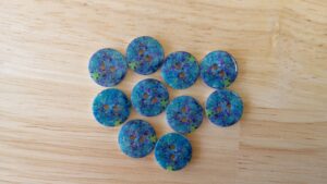 Boutons 15mm - Bleu moucheté – Image 2