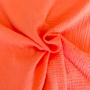 Tissu double gaze - Corail - 132cm