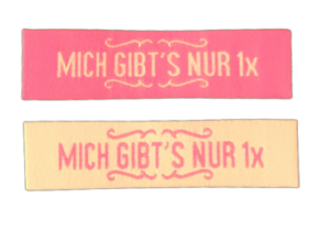 Lot de 2 écussons - "Mich Gibt's Nur 1x" - 65x15mm