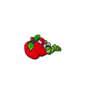 Ecusson - Pomme avec ver - 37x23mm - Monoquick