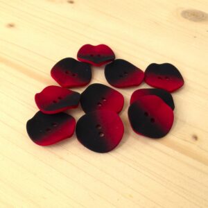 Boutons 22mm - Noir et rouge – Image 2