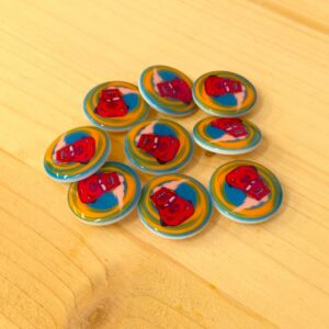 Boutons Flash McQueen - Cars - 23mm - Disney/Pixar