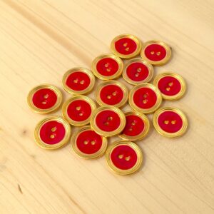 Boutons - Rouge et doré - 20mm – Image 2