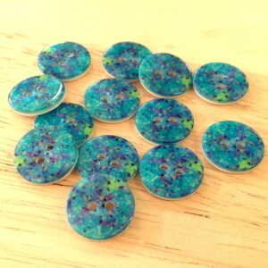 Boutons 15mm - Bleu moucheté