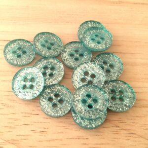 Boutons 11mm - Vert pailleté