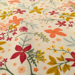 Tissu jersey - Fleurs sur fond blanc - Poppy – Image 3