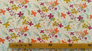 Tissu jersey - Fleurs sur fond blanc - Poppy – Image 2