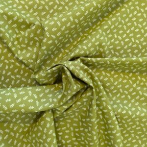 Tissu coton motif feuilles sur fond vert - Poppy