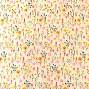 Tissu coton fleuri sur fond blanc - Poppy – Image 3