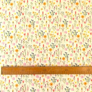 Tissu coton fleuri sur fond blanc - Poppy – Image 2