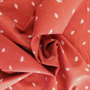 Tissu velours "babycord glitter" Flowers - Fleurs sur fond terra cotta