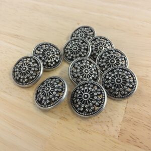 Boutons 23mm - Argent et noir