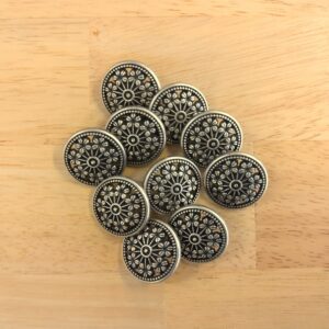 Boutons 23mm - Argent et noir – Image 2