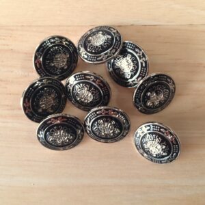 Boutons 15mm - Métal noir et argent – Image 2