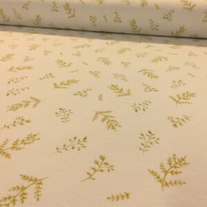 Tissu jersey - Petites feuilles sur fond blanc - Poppy – Image 3