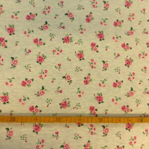 Tissu jersey - Fleurs sur fond naturel chiné Poppy – Image 3