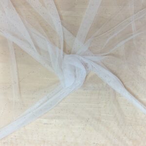 Tulle fluide blanc transparent pailleté 25gr/m² – Image 2