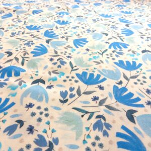 Tissu coton - Fleurs bleues - Katia – Image 2