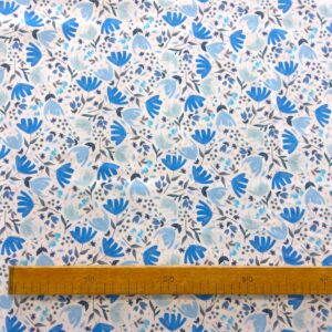 Tissu coton - Fleurs bleues - Katia – Image 3