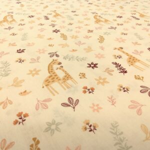 Tissu coton - Girafes et fleurs - Poppy – Image 2