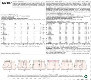 Patron Barboteuses pour bébé M7107 - McCall's – Image 2