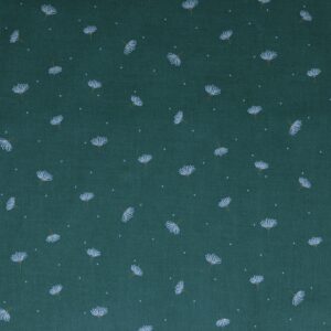 Tissu velours "babycord glitter" Flowers - Fleurs sur fond bleu canard – Image 3