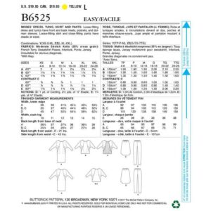 Patron Robe, Tuniques, Jupe et Pantalon B6525 - Butterick – Image 2