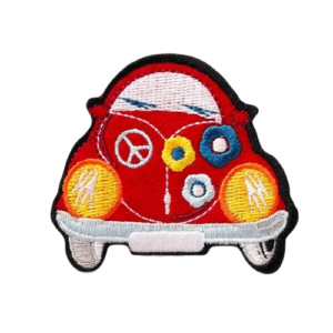 Ecusson - Voiture hippie rouge - 60x48mm - Monoquick