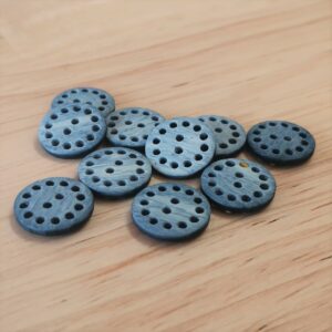 Boutons 15mm - Bleu gris marbré blanc