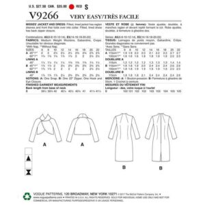 Patron Veste et Robe V9266 - Very Easy Vogue – Image 2